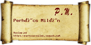 Perhócs Milán névjegykártya